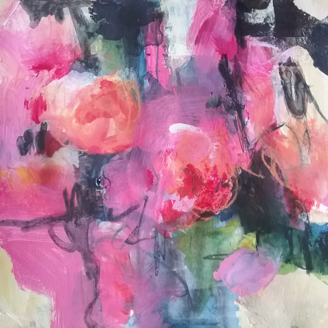 Floral abstract painting.